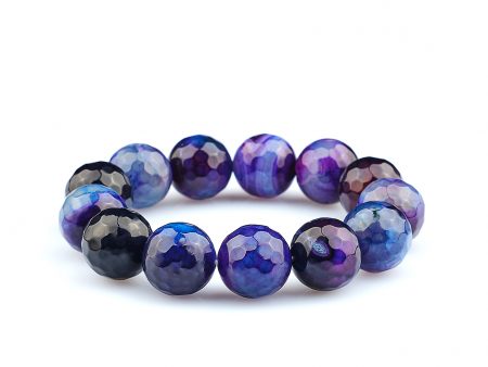 Bratara Stones cu Agat Albastru si Elastic