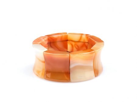 Bratara Stones cu Agat Portocaliu si Elastic