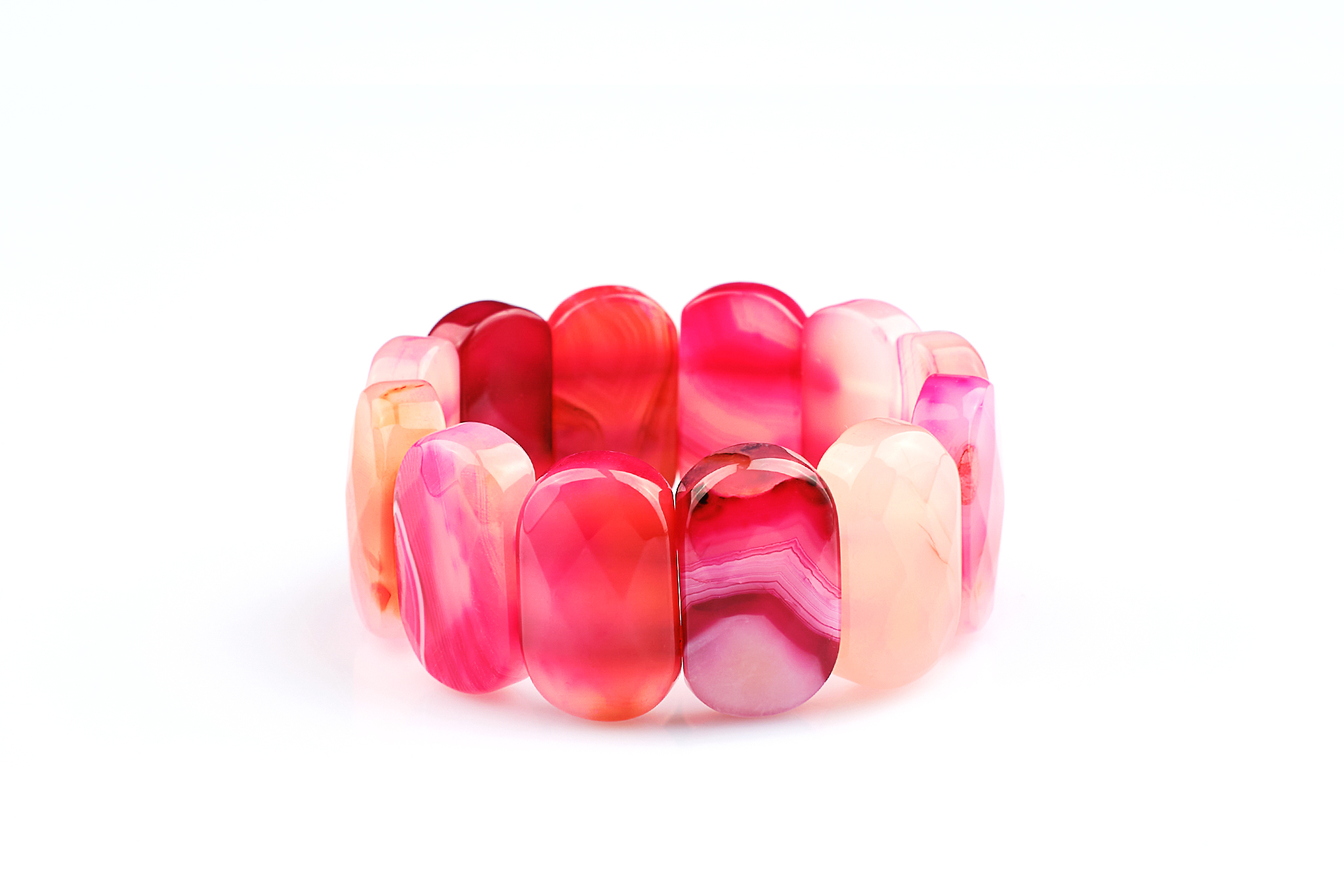 Bratara Stones cu Agat Roz si Elastic Bratara Stones cu Agat Roz si Elastic