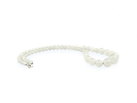 Colier Stones cu Agat Alb si Inchizatoare Otel